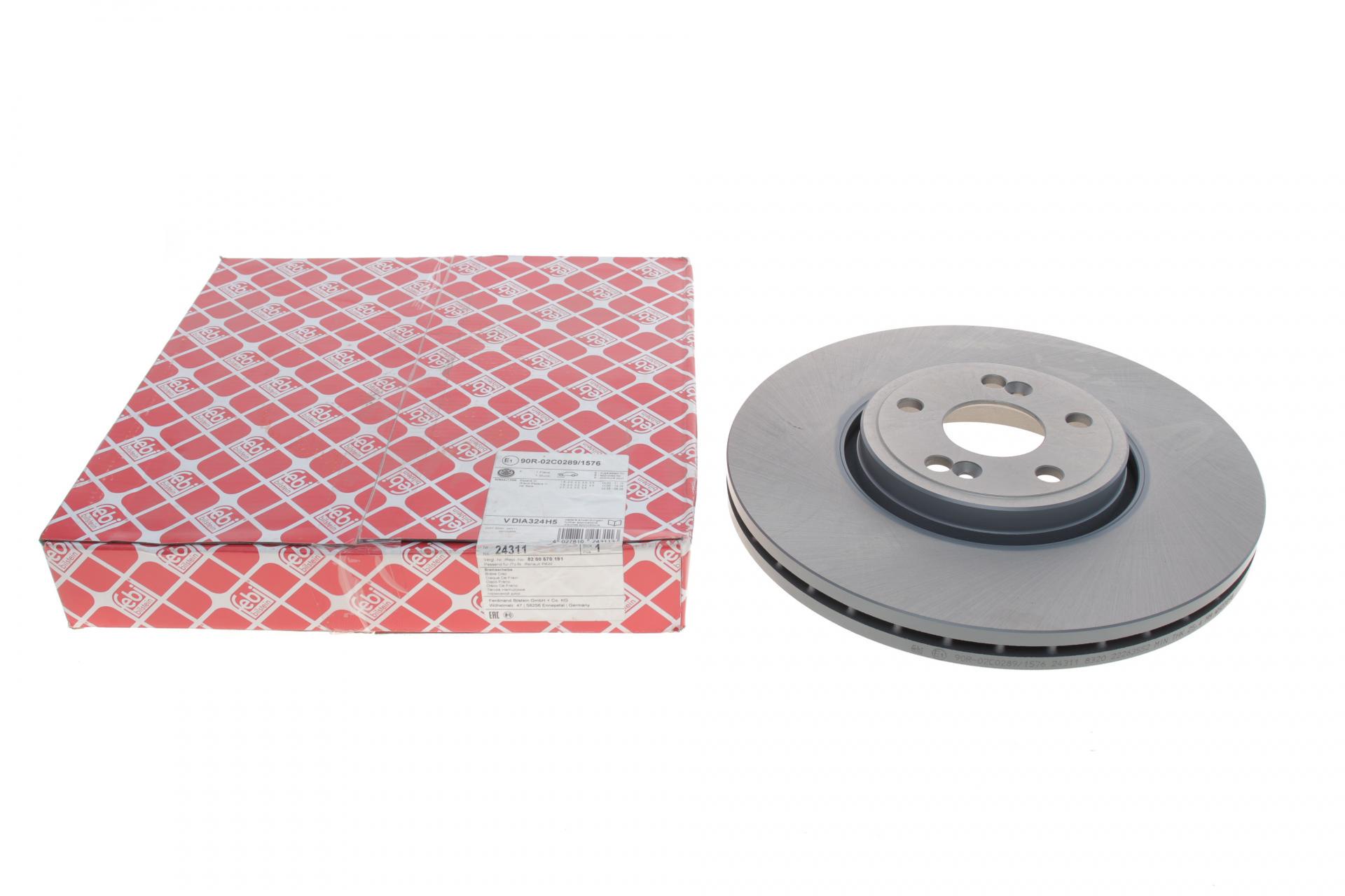 Диск гальмівний передній FEBI BILSTEIN для Renault Espace IV/Vel Satis 02- 324x28 мм (24311)