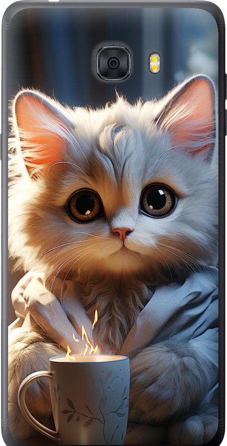 Чехол на Samsung Galaxy C9 Pro White cat (5646u-720-42517)