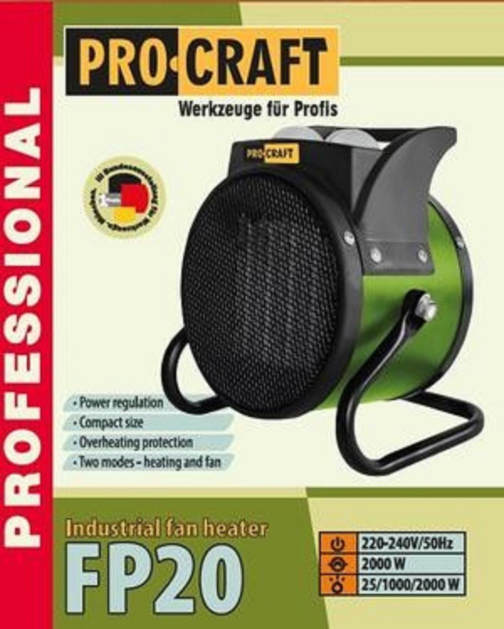 Тепловентилятор керамический ProCraft FP20 2 режима - фото 5 Тепловентилятор керамический ProCraft FP20 2 режима - фото 5