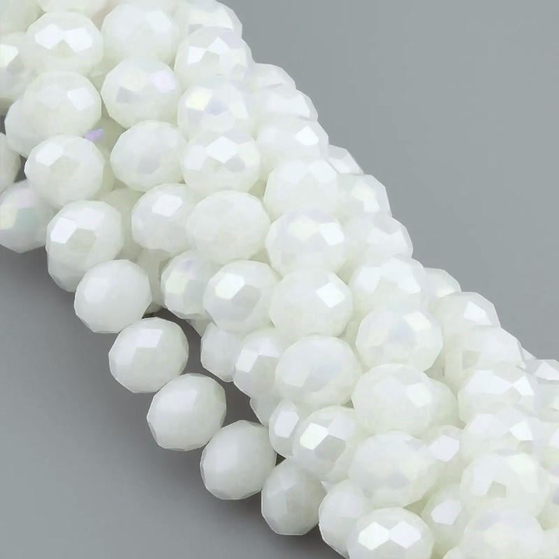 Бусины Swarovski огранка рондель АВ 8х6 мм 42 см 65 шт. Белый (БС8135а51)