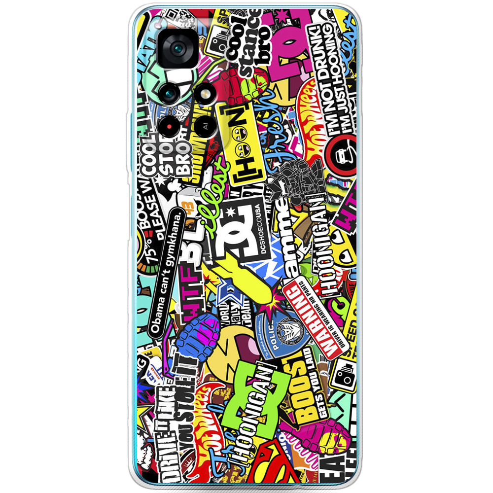 Чехол BoxFace Poco M4 Pro 5G Multicolored Inscriptions Прозрачный силикон (43742-up880-43742)