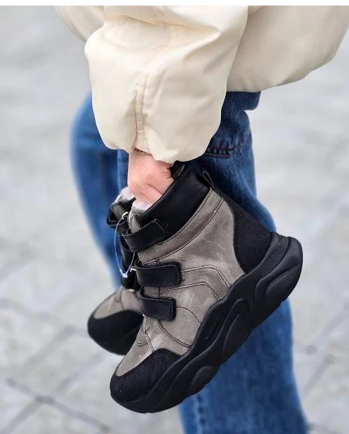 Черевики дитячі ортопедичні з анатомічною устілкою та підтримкою стопи р. 31 Сірий (2493762198)