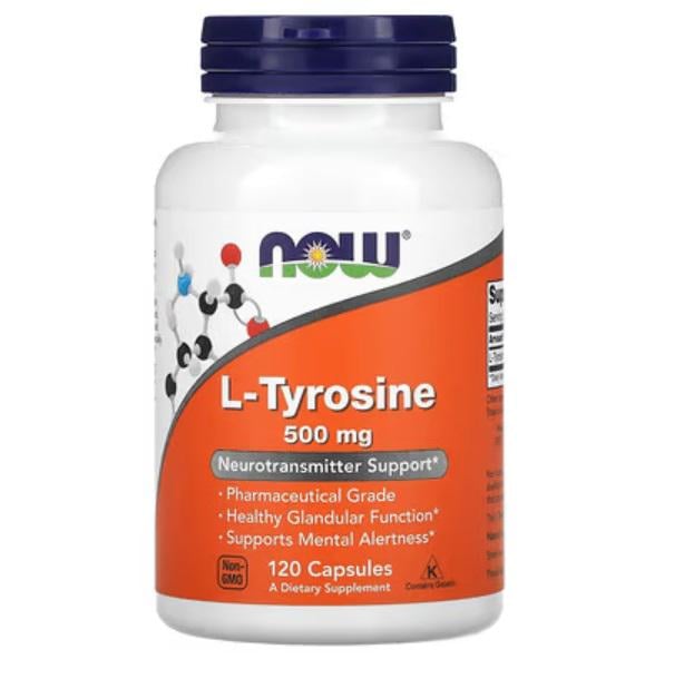 L-тирозин NOW L-TYROSINE 500 мг 120 вег. кап.