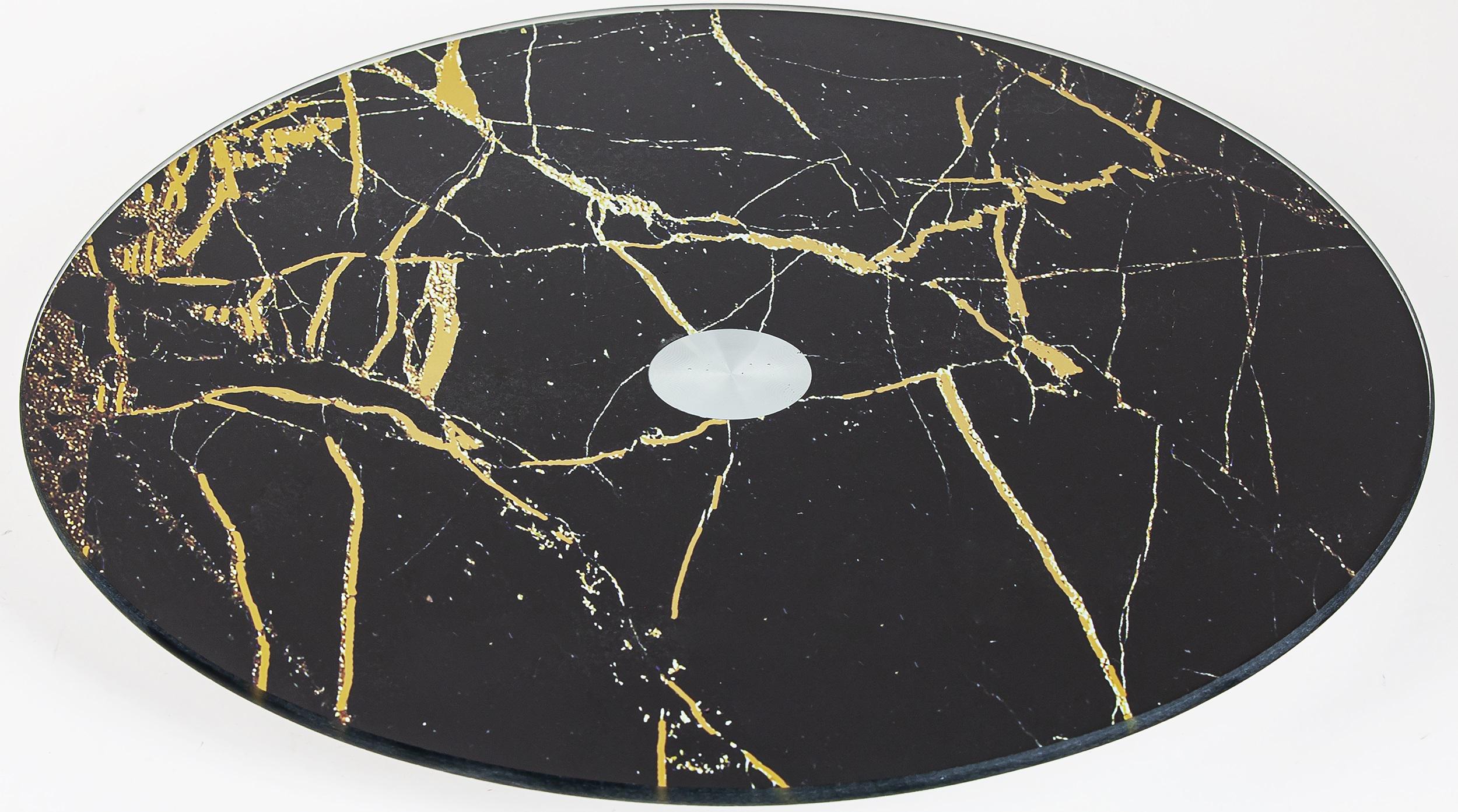 Блюдо для сервировки Viva Marble Black стеклянное 30 см (S3012/2-Z306)