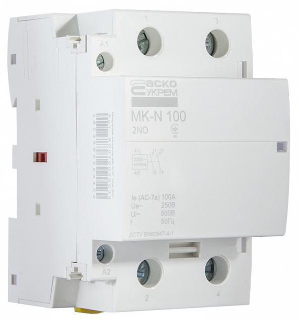 Контактор модульний АСКО-Укрем MK-N 2P 100A 2NO 220V (A0040030038) - фото 4 Контактор модульний АСКО-Укрем MK-N 2P 100A 2NO 220V (A0040030038) - фото 4