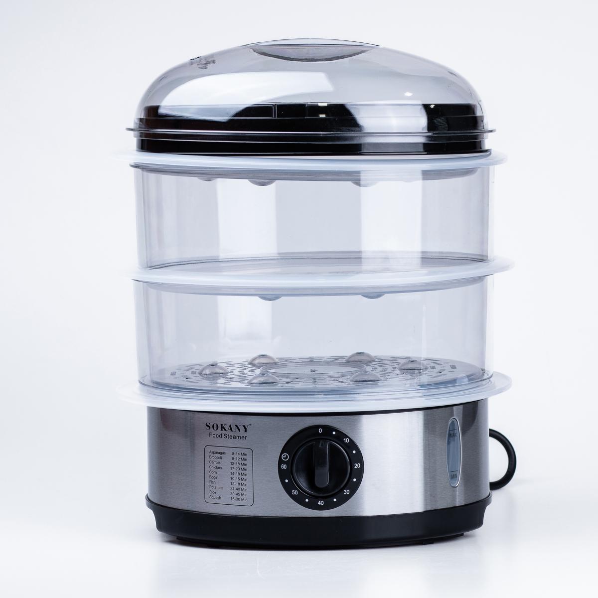 Пароварка трехуровневая Sokany SK-07018 электрическая 11 л (SK07018)