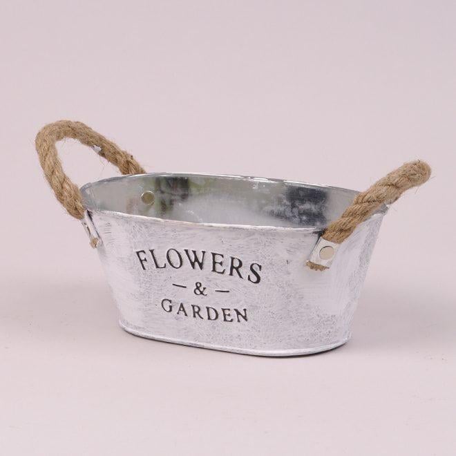 Кашпо металлическое Flora Flowers & Garden 38858 Белый (DR013658)