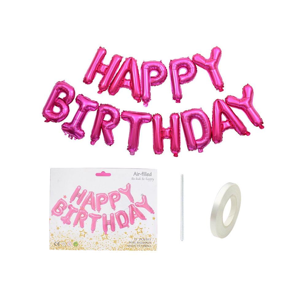 Набор воздушных шаров Happy Birthday Розовый (OK0111_1)