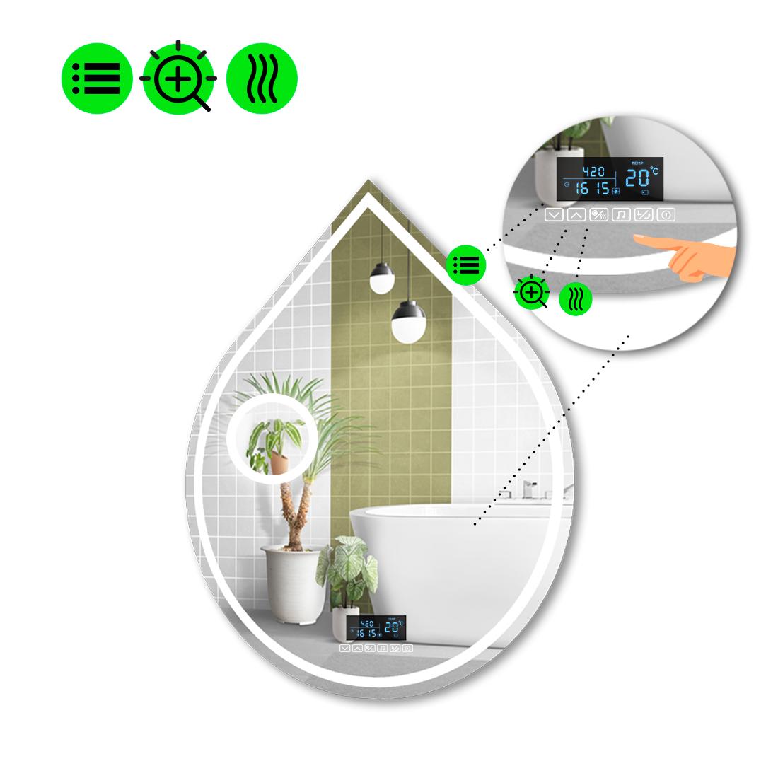 Зеркало с LED подсветкой Goccia 1 с Smart-блоком линзой с подсветкой и подогревом 140x110 см (Goccia1-107) Зеркало с LED подсветкой Goccia 1 с Smart-блоком линзой с подсветкой и подогревом 140x110 см (Goccia1-107)