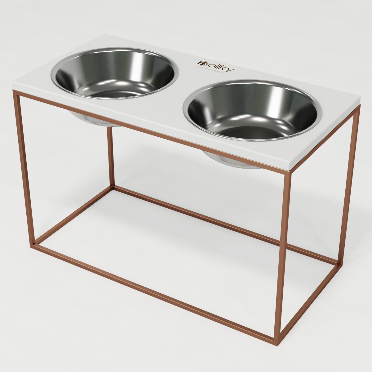 Миски на підставці для дуже великих собак Hollky Base XXL40 2х2,8 л (BXXL40-643240-GLWH) - фото 1