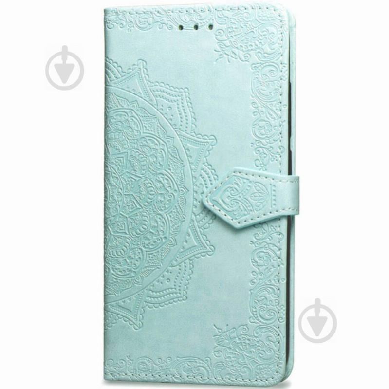 Кожаный чехол-книжка Epik Art Case с визитницей для Xiaomi Redmi 8 Бирюзовый (788061)