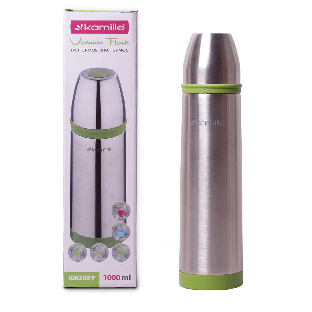 Термос Kamille KM-2059 из нержавеющей стали 1000 мл Зеленый (29-84-2059)