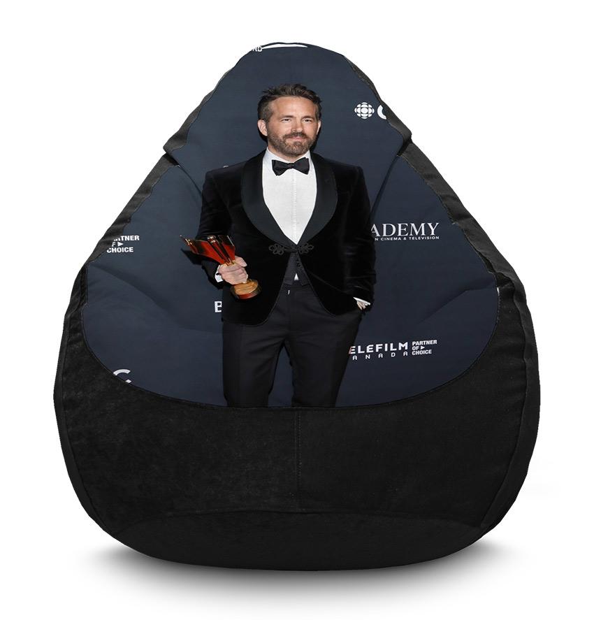 Кресло-мешок iPuff Ryan Reynolds Deadpool Actor флок XL 80x110 см Черный (113952)