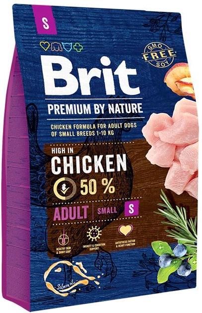 Корм сухий для дорослих собак дрібних порід Brit Premium S з куркою 3 кг