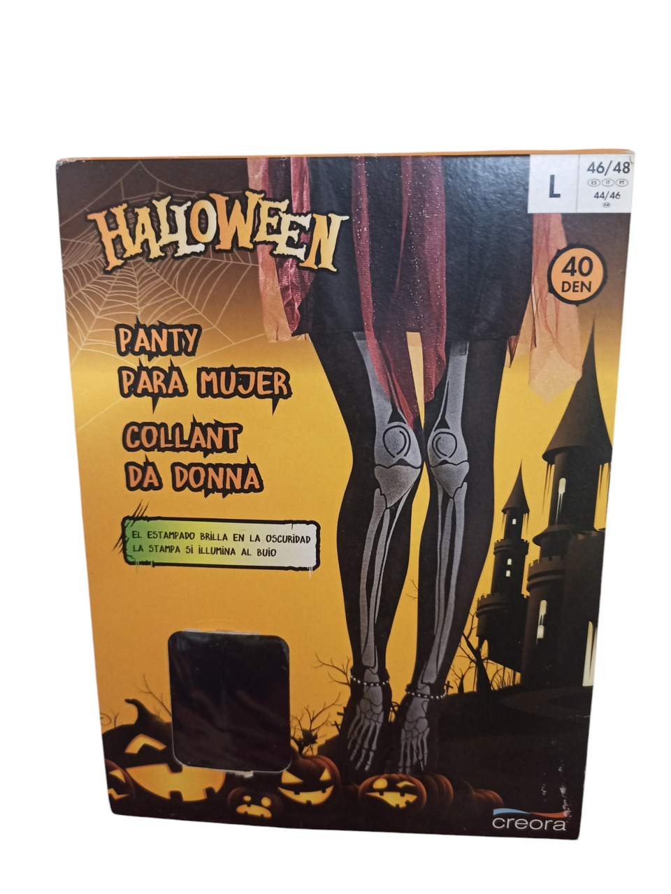 Колготки женские Скелет принт светятся в темноте на Хэллоуин 40 ден L р. 46-48 Creora (L0154) - фото 4 Колготки женские Скелет принт светятся в темноте на Хэллоуин 40 ден L р. 46-48 Creora (L0154) - фото 4