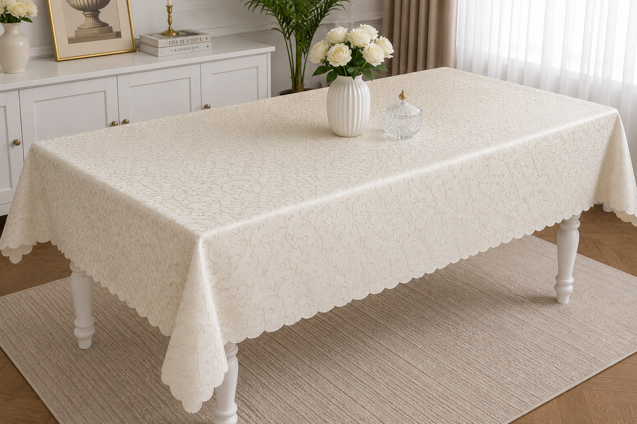 Скатерть виниловая с узором 140×300 см Шампань (7D/z/champagne 305)