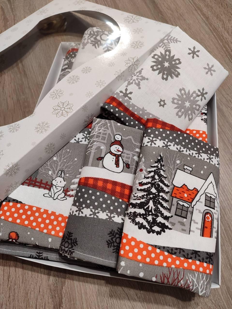 Скатерть 150х220 см с полотенцами 6 шт. 35х70 см Серый (Д-Al-nabir-lyon-0057-02)