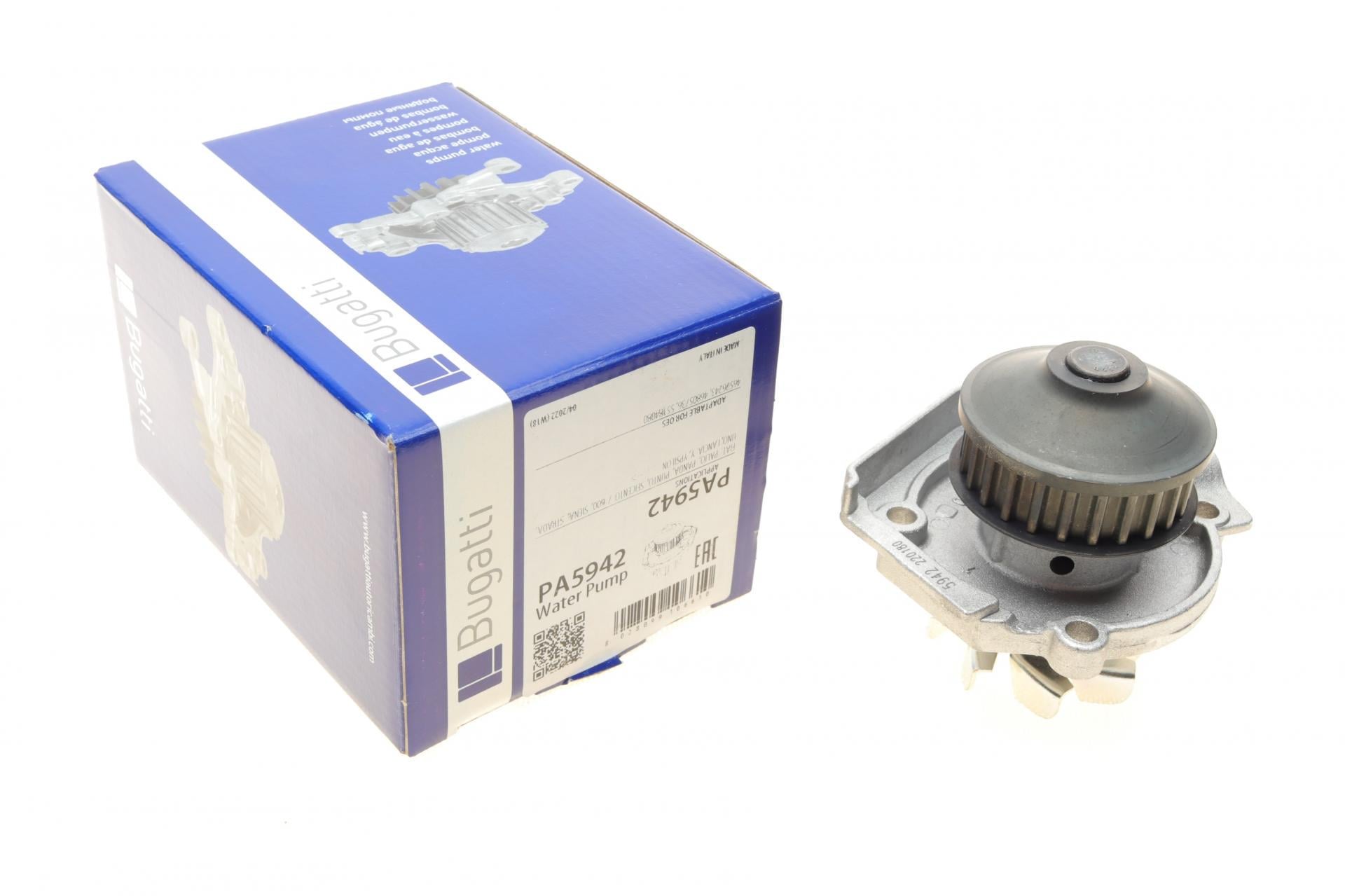 Помпа воды Bugatti Fiat Doblo 1.2 01-05/Panda/Punto 1.1/1.2 04-24z B/B 8 лоп. PA5942