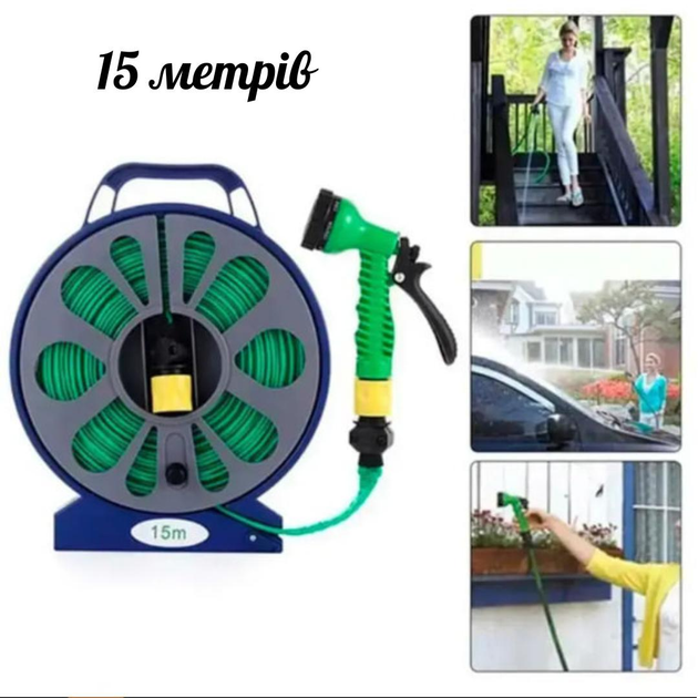 Шланг для полива Jianlips BB-4302 на катушке 15 м (BB-4302) - фото 4