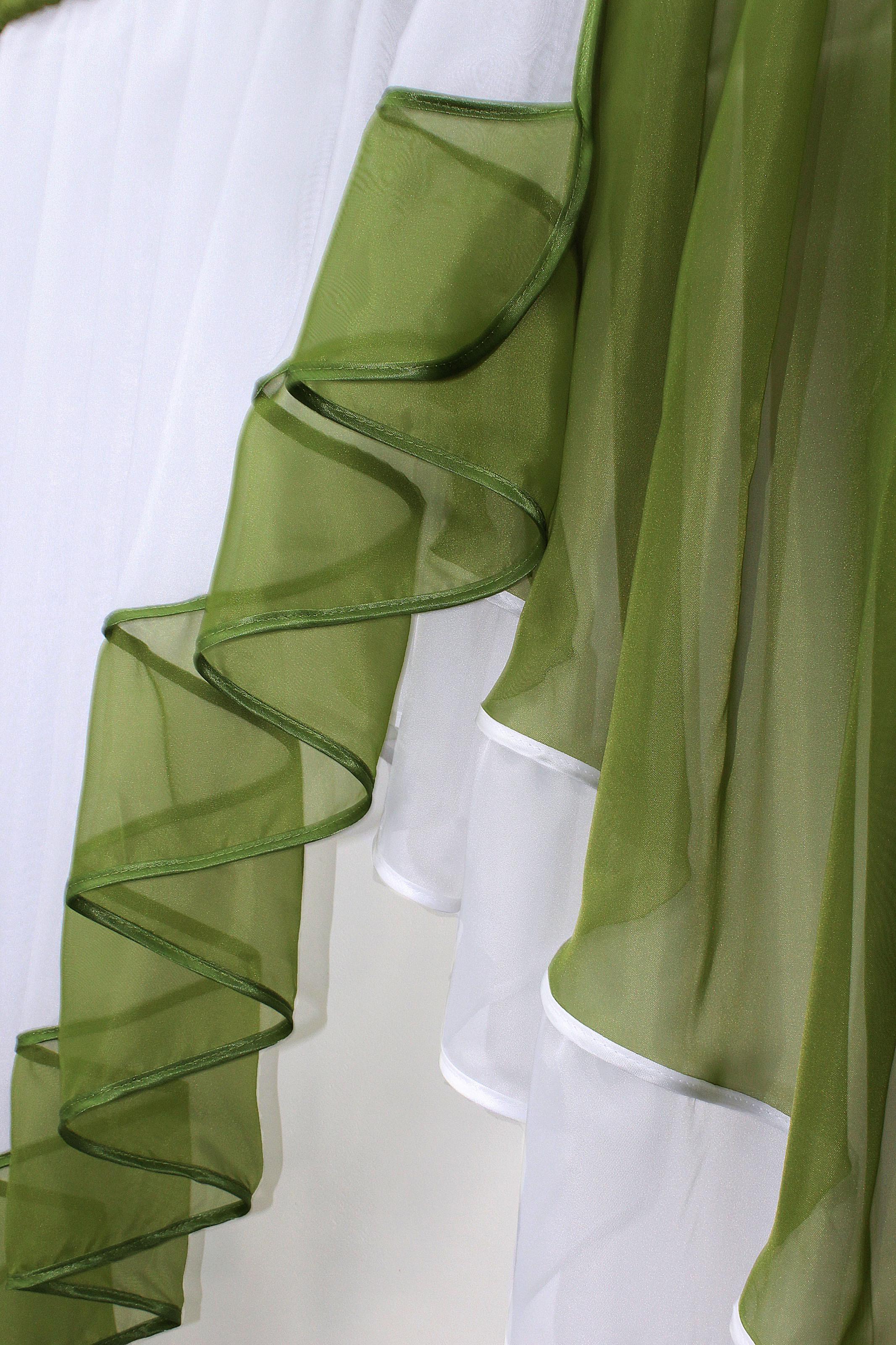 Занавеска кухонная VR-Textil № 023к 150х150 см Белый/Оливковый (50-524) - фото 4 Занавеска кухонная VR-Textil № 023к 150х150 см Белый/Оливковый (50-524) - фото 4