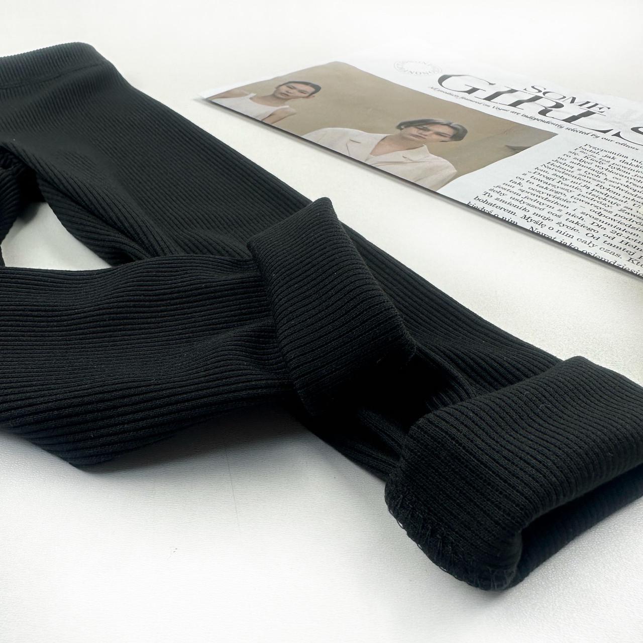 Лосини дитячі в рубчик 128 см Чорний (2186828590) - фото 4 Лосини дитячі в рубчик 128 см Чорний (2186828590) - фото 4