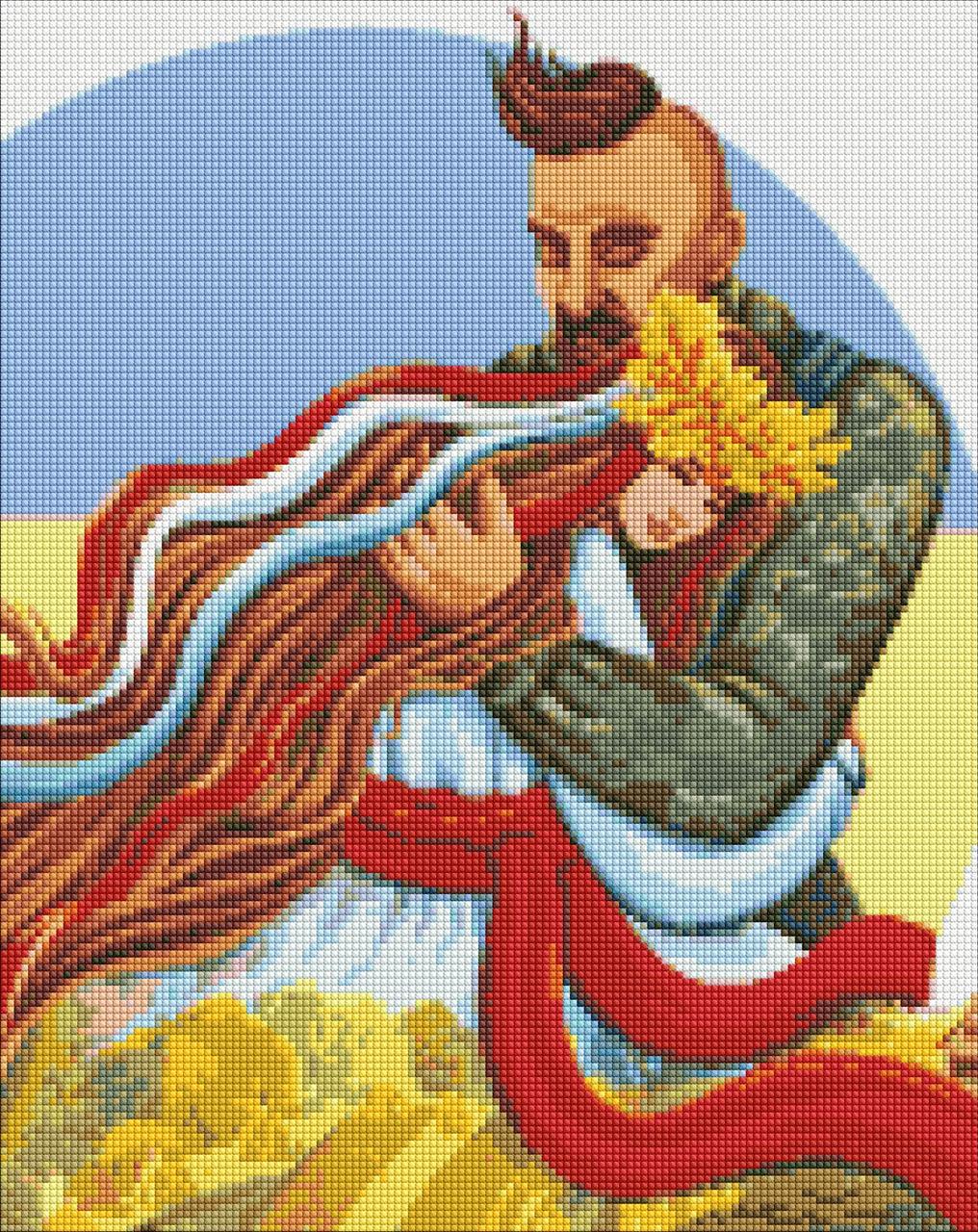 Алмазная мозаика/вышивка Ideyka Украинские сюжеты под защитой 40х50 см (AMO 7632)