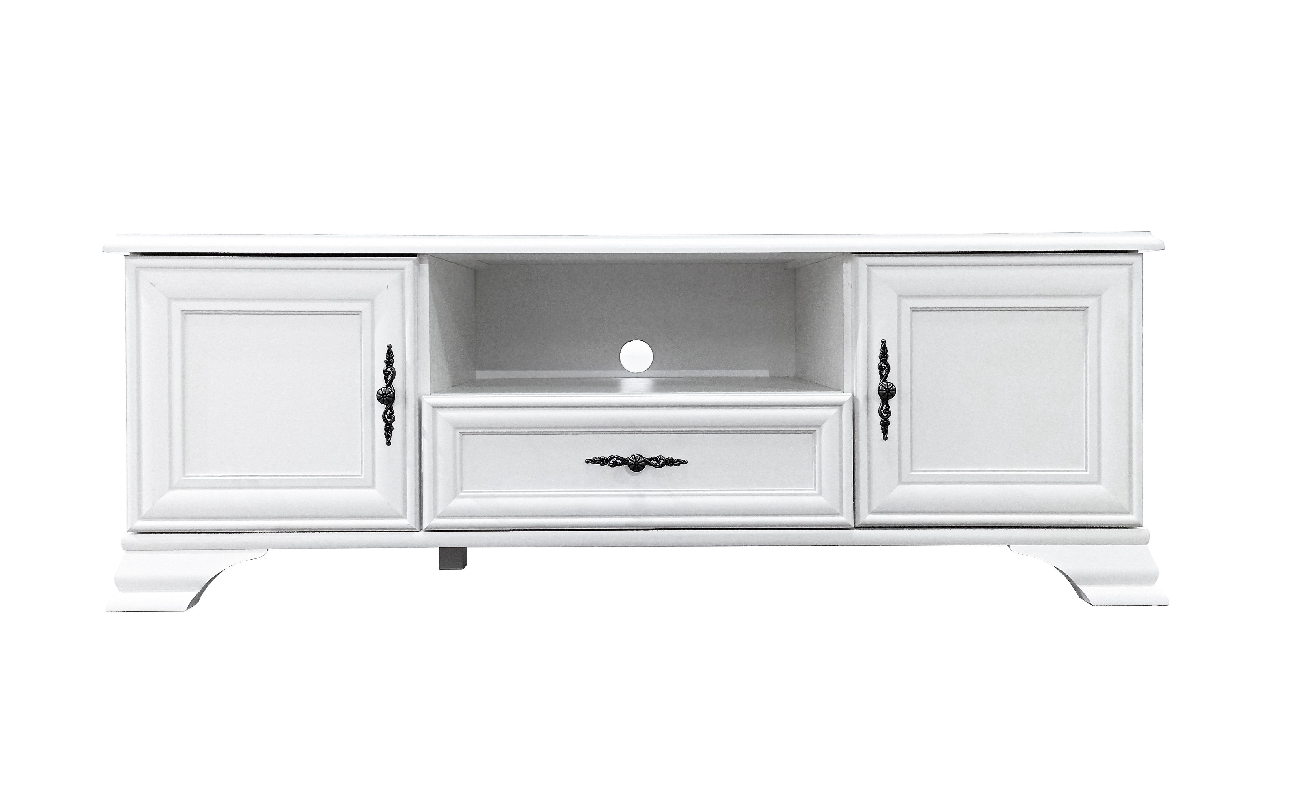 Тумба под ТВ Gerbor RTV2D1S Кентуки из ЛДСП/МДФ 520х440х1440 мм Белый альпийский (8005290)