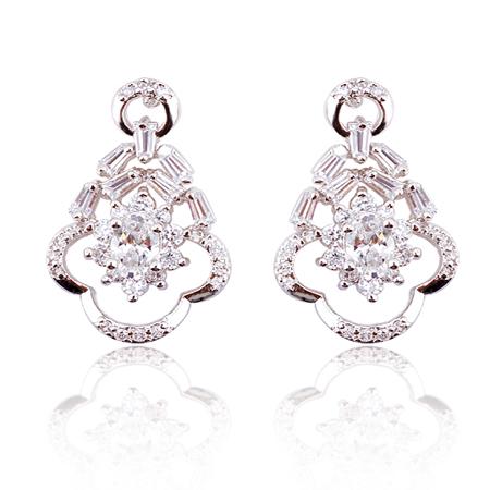 Серьги с цирконами Italina X21026 Белый