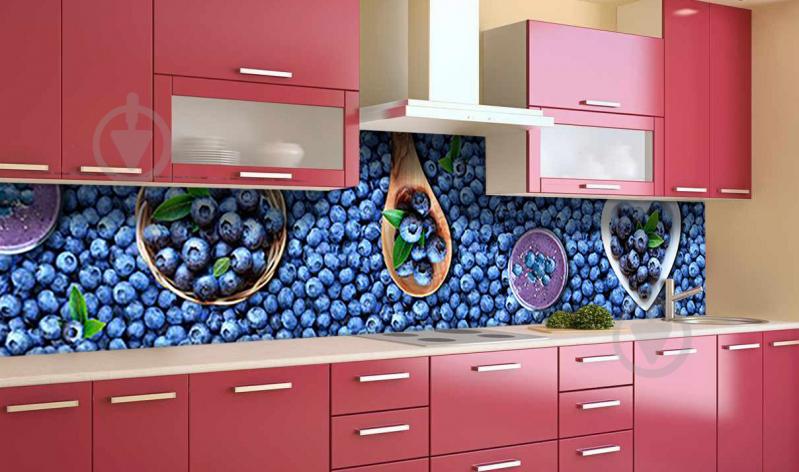 Наклейка виниловая кухонный фартук  Zatarga  "Черника"  650х2500 мм