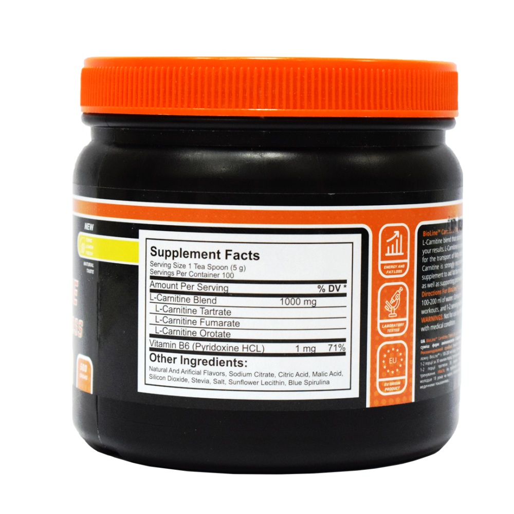 Жиросжигатель Bioline Nutrition Triple Fat Loss Лимон 500 г (30728044) - фото 2