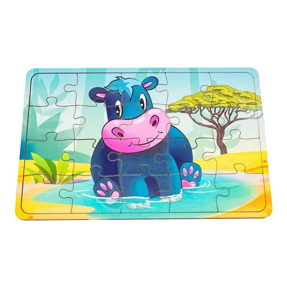 Пазл дерев'яний дитячий Бегемотик Арт-10027 20 ел. (RLT52629)