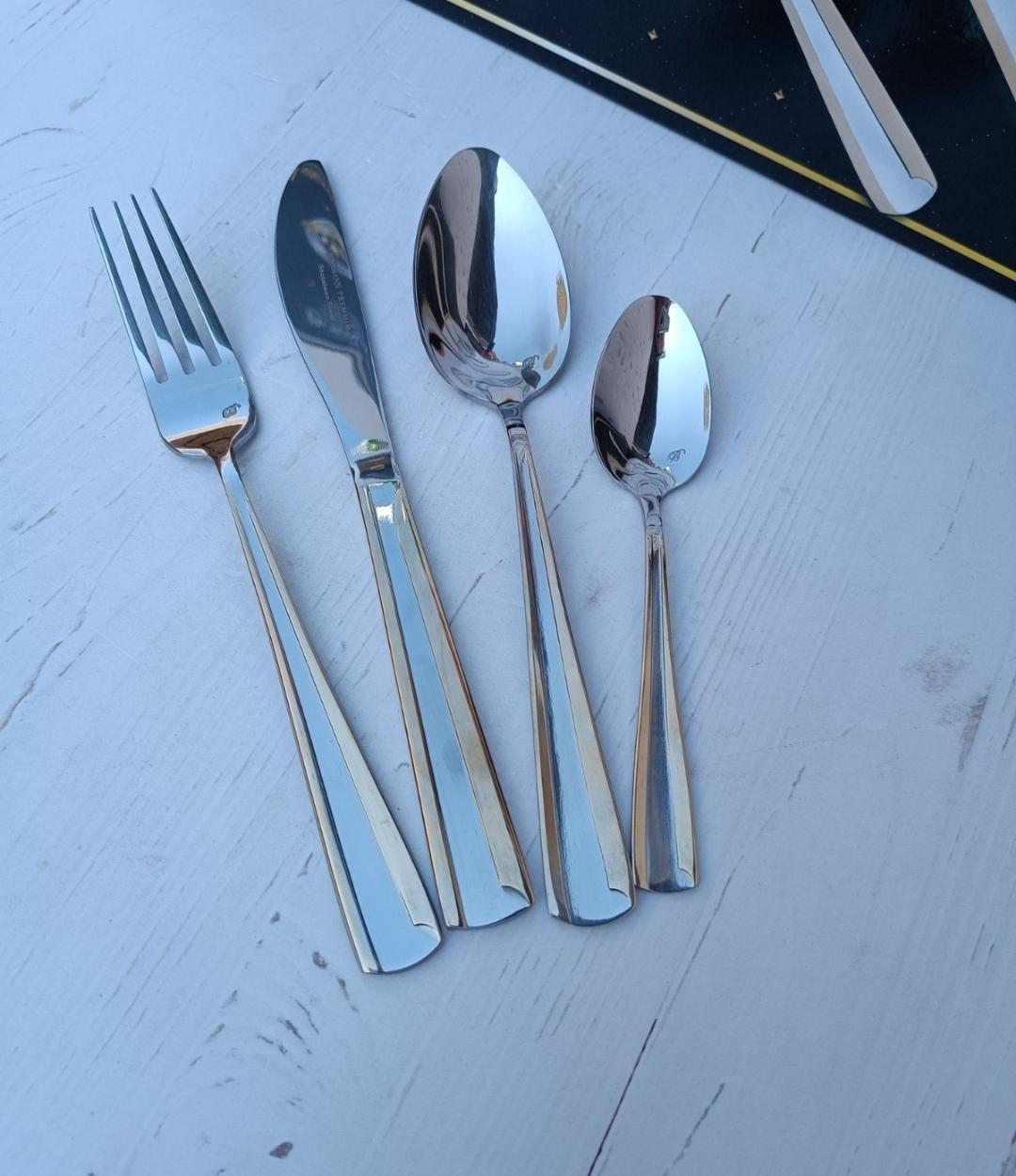 Набор столовых приборов Bohmann BP-B24-GM 24 пр. Серебряно-золотистый (21083757)