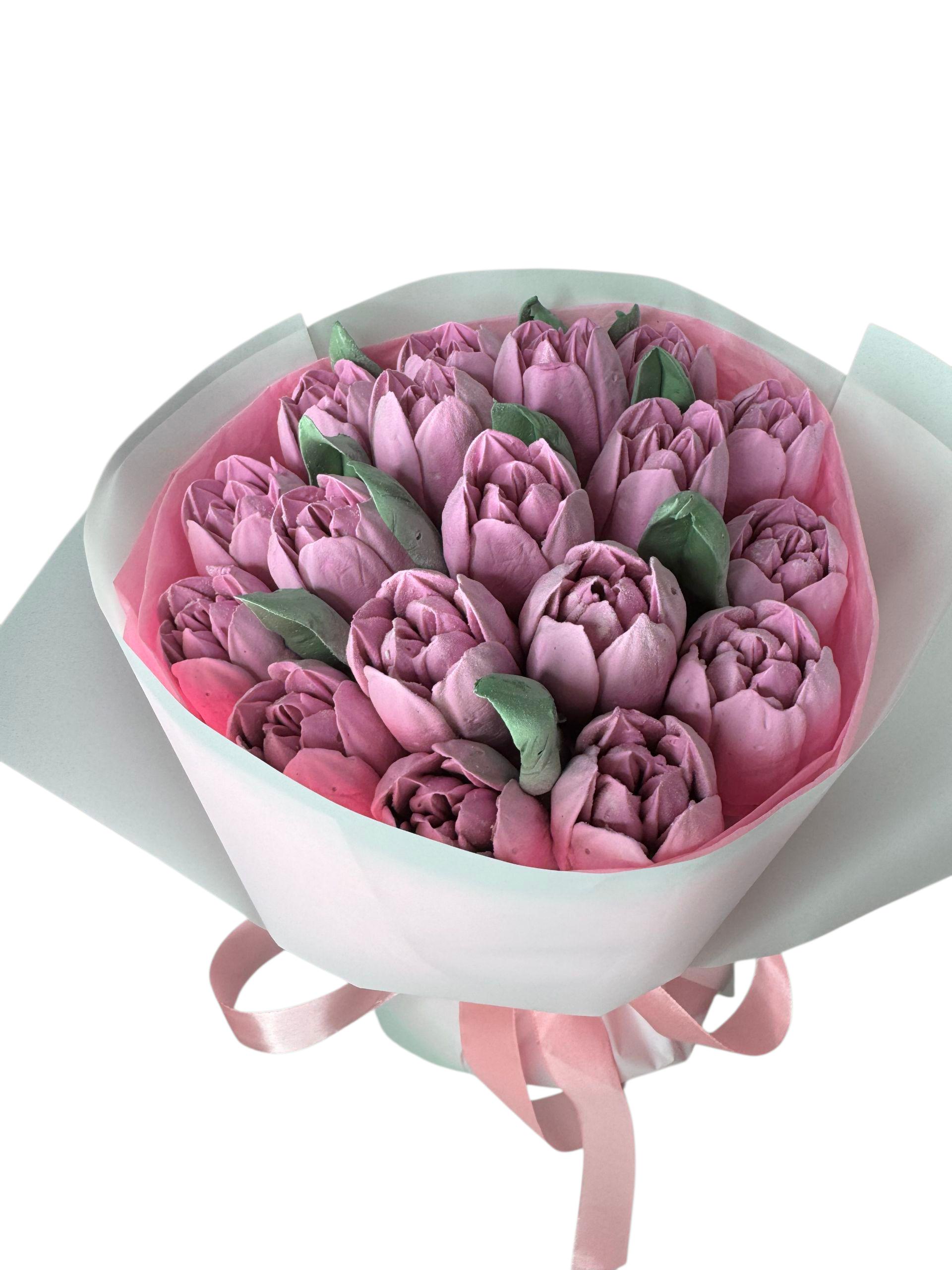 Букет зефірних квітів ручної роботи 15 см (30317699)