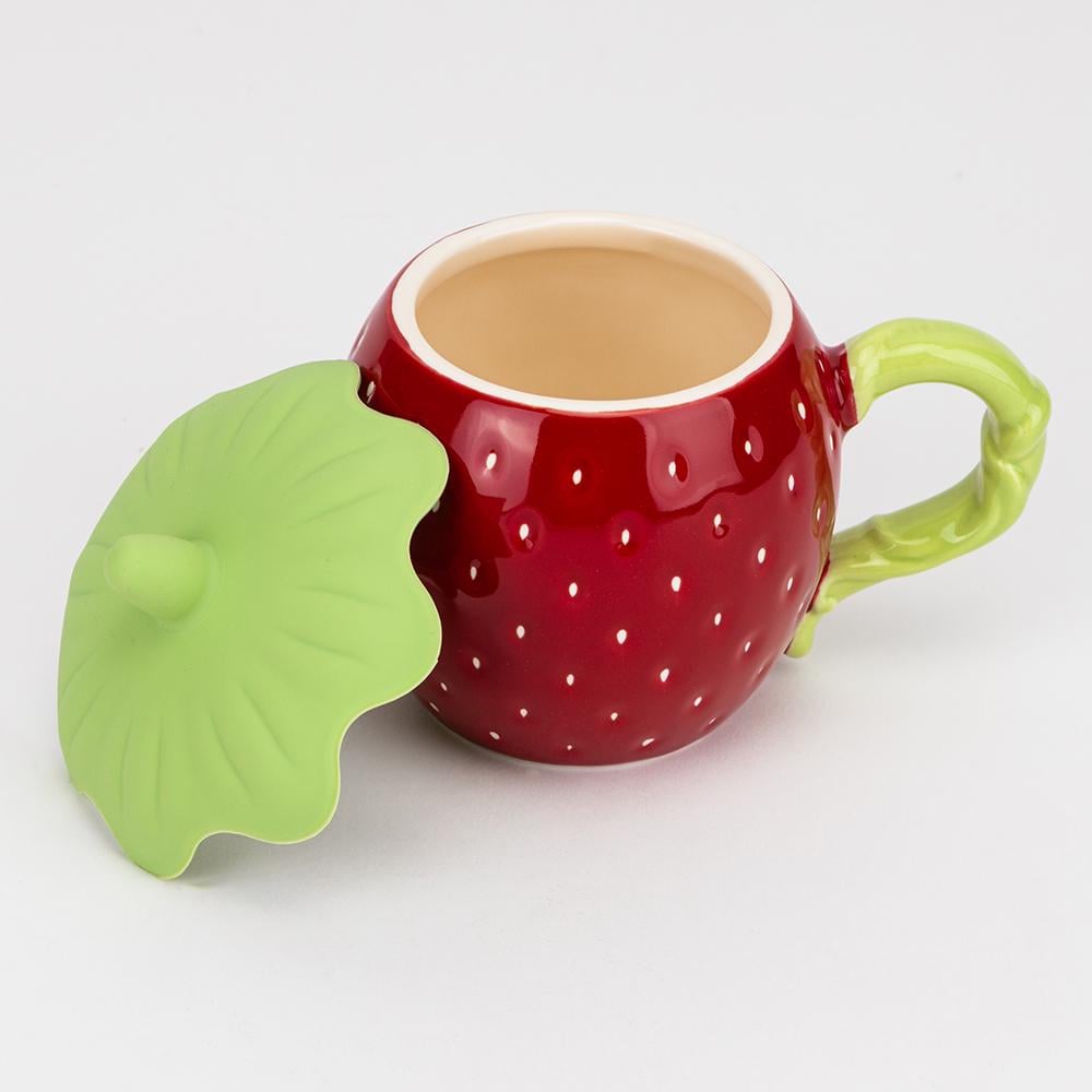 Чашка с крышкой Modern Клубника 450 мл 2 комплекта Бордовый