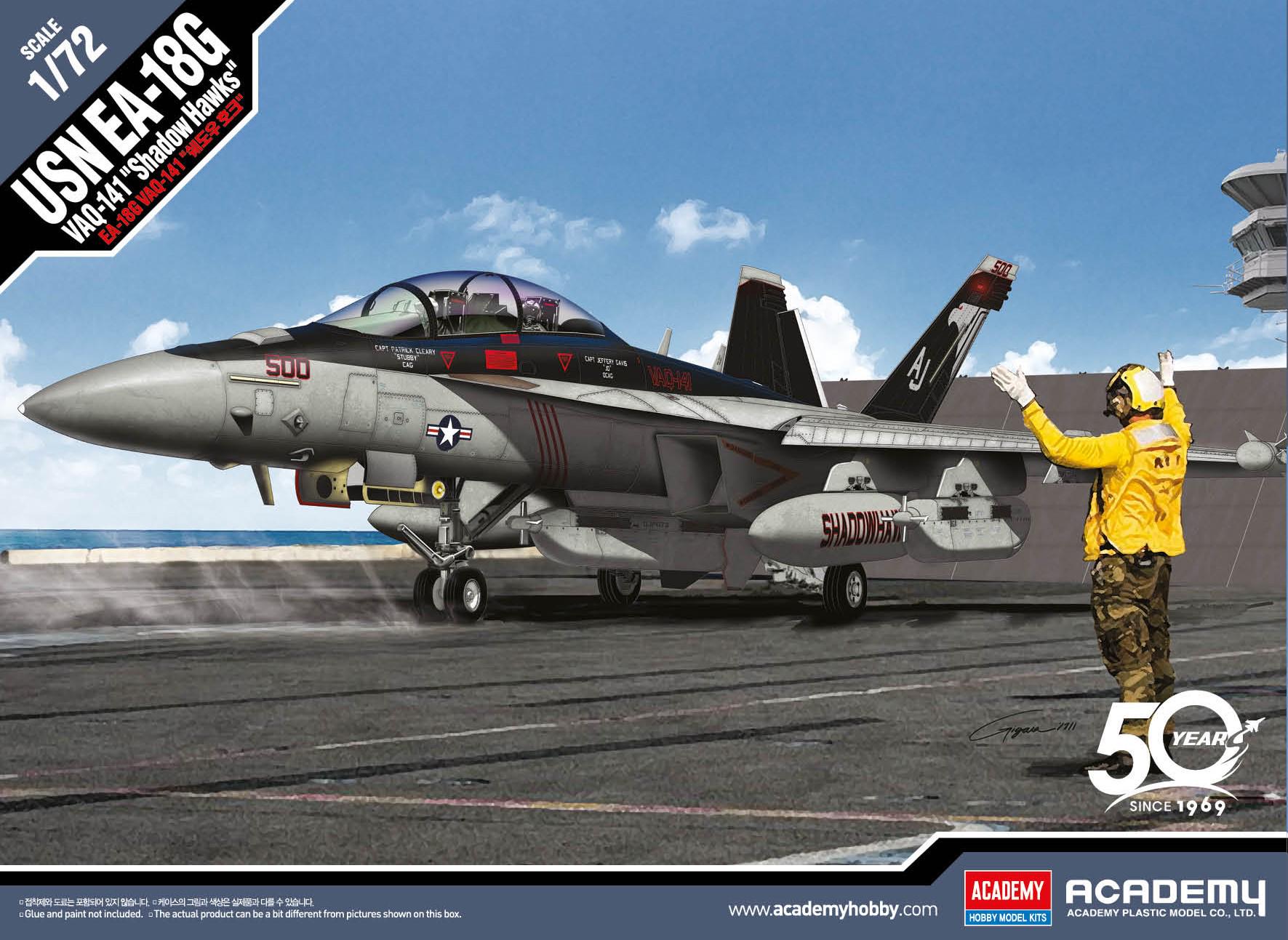 Сборная модель Academy USN EA-18G VAQ-141Shadow Hawks 1:72 (12560)