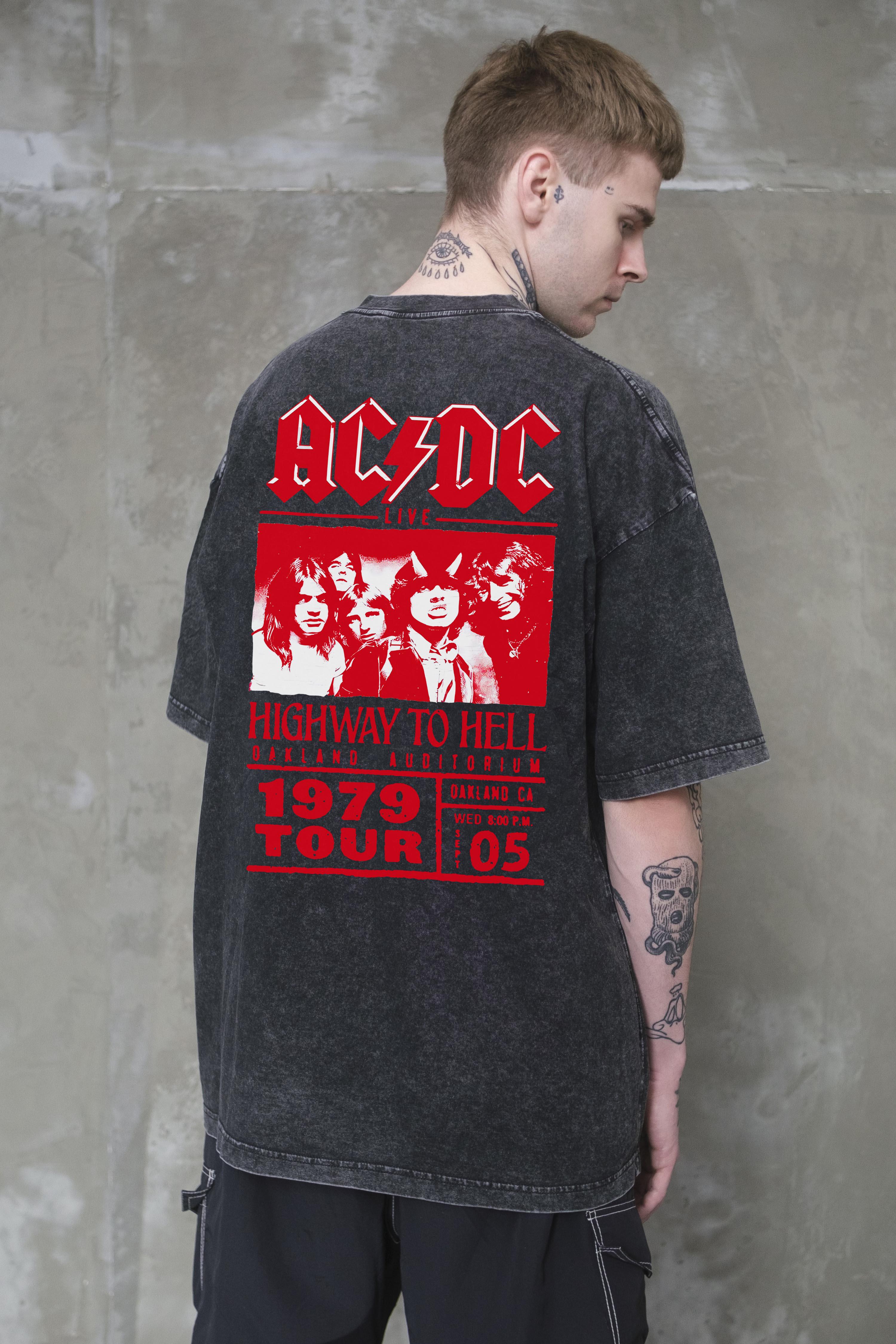 Футболка оверсайз Without Washed ACDC L/XL Black (L/XL8056312 8056313)