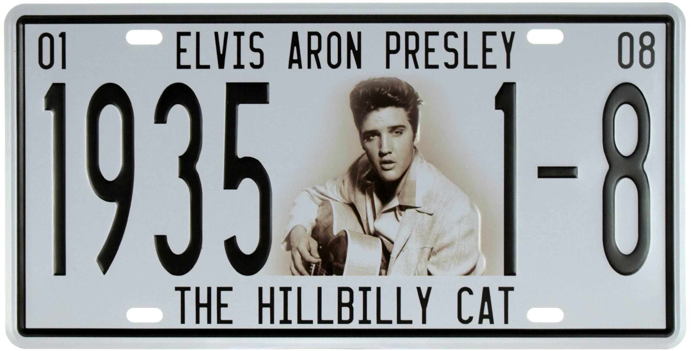 Табличка металлическая Элвис Пресли/Elvis Presley 1935 1-8 15x30 см