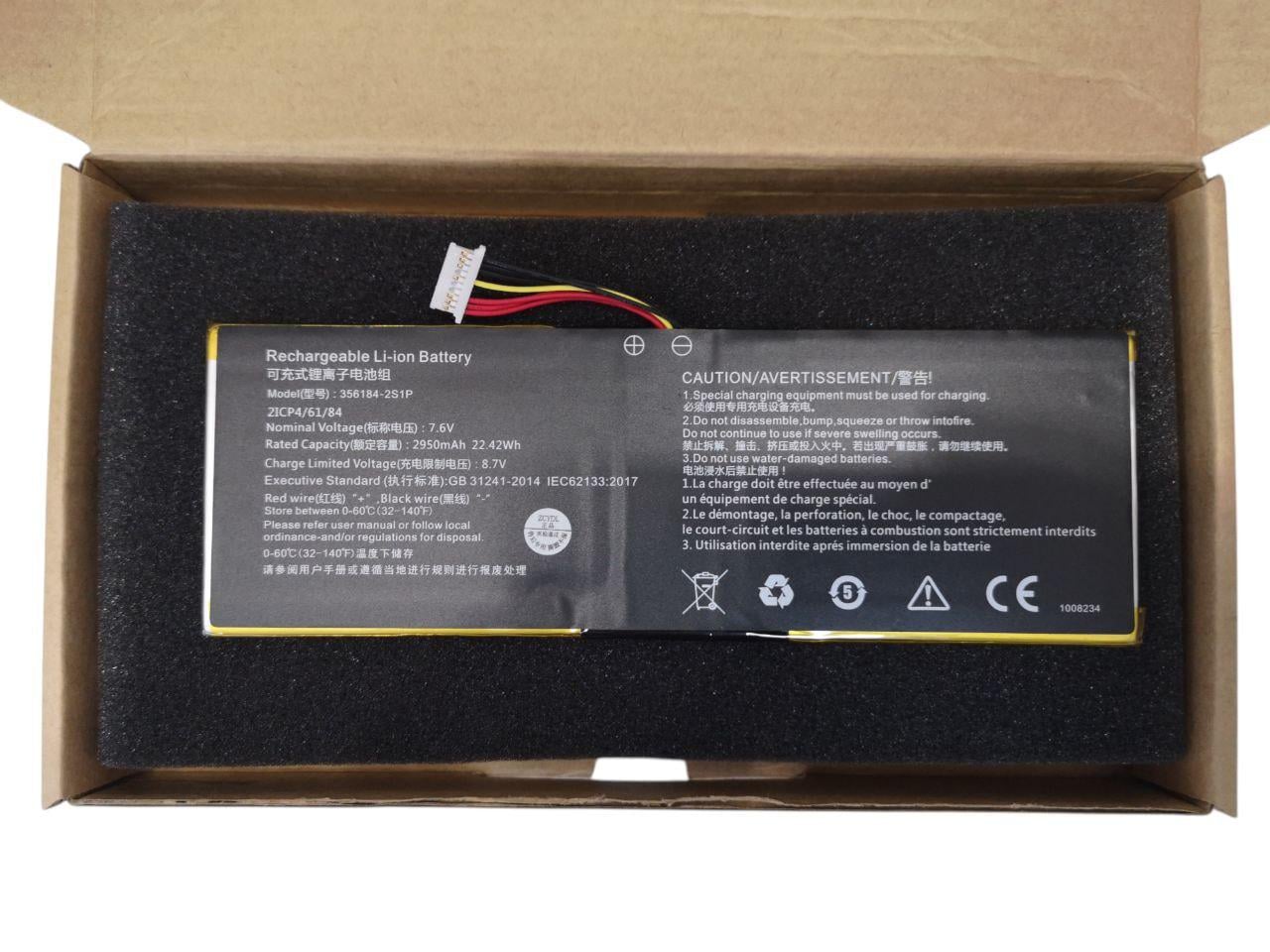 Акумулятор для Chuwi Hi10 Go/CWI513/CW-102584/356184-2S1P 2950 mAh 22,42Wh