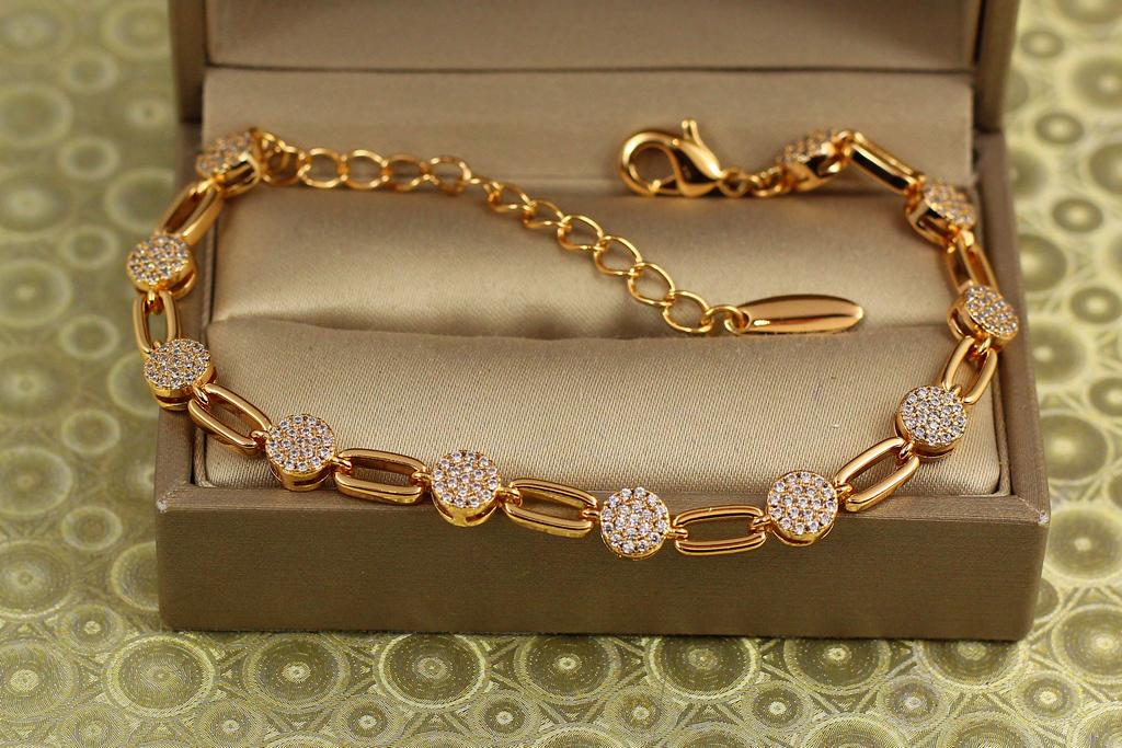 Браслет Xuping Jewelry Монетки 17 см 6 мм Золотистый (34138643)