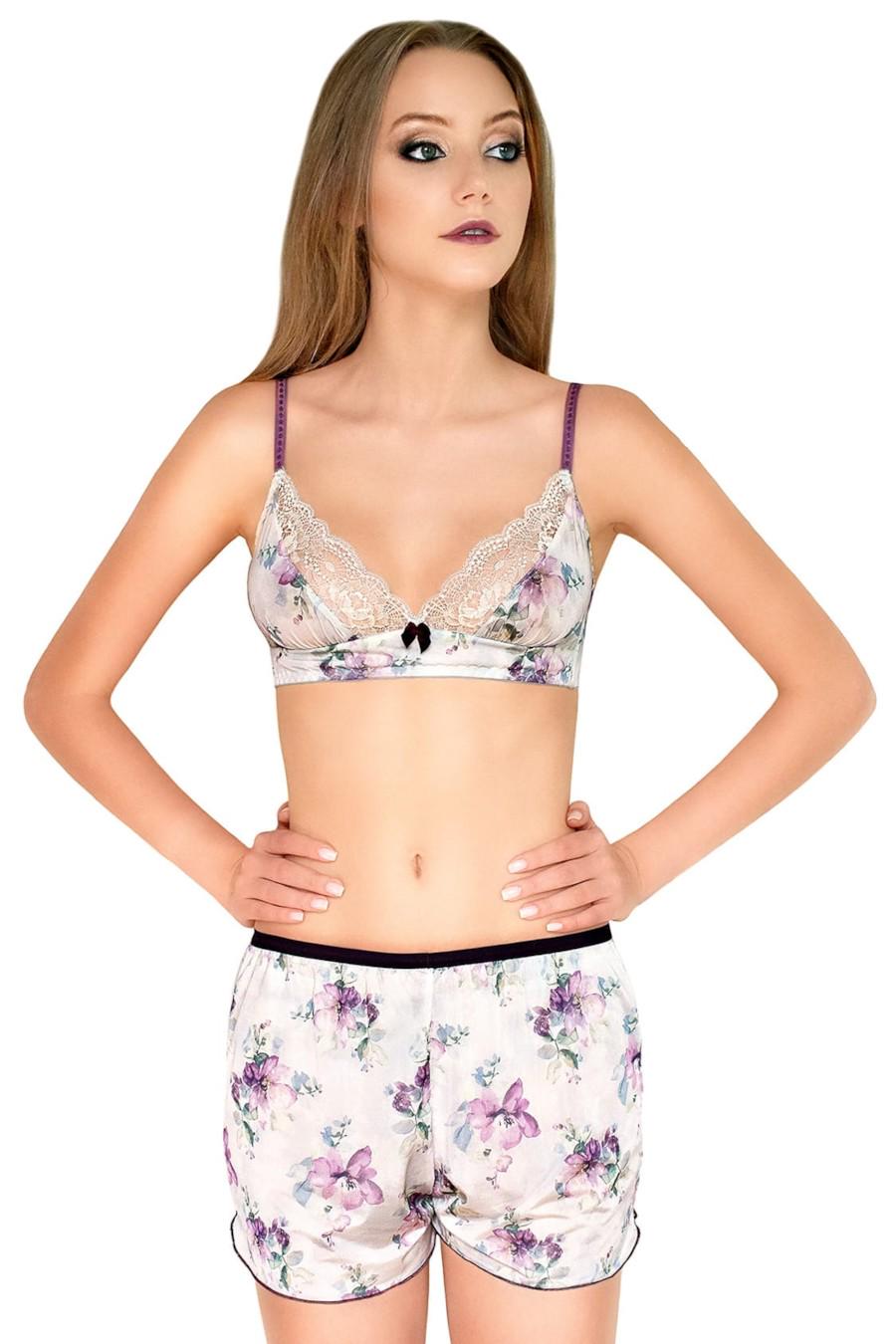 Комплект белья Sambario бюстгальтер с мягкой чашкой/трусики-шортики 65B/XS Крокус (55726)