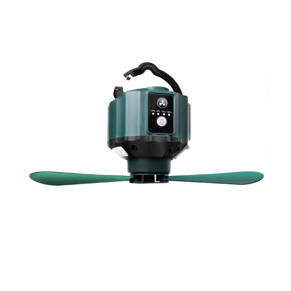 Вентилятор аккумуляторный потолочный для палаток со светодиодной подсветкой с регулировкой скорости Зеленый