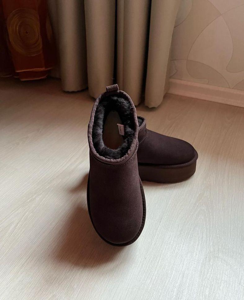 Уги жіночі UGG Ultra Mini Platform Chocolate Suede р. 38 Темно-коричневий (16932) - фото 10