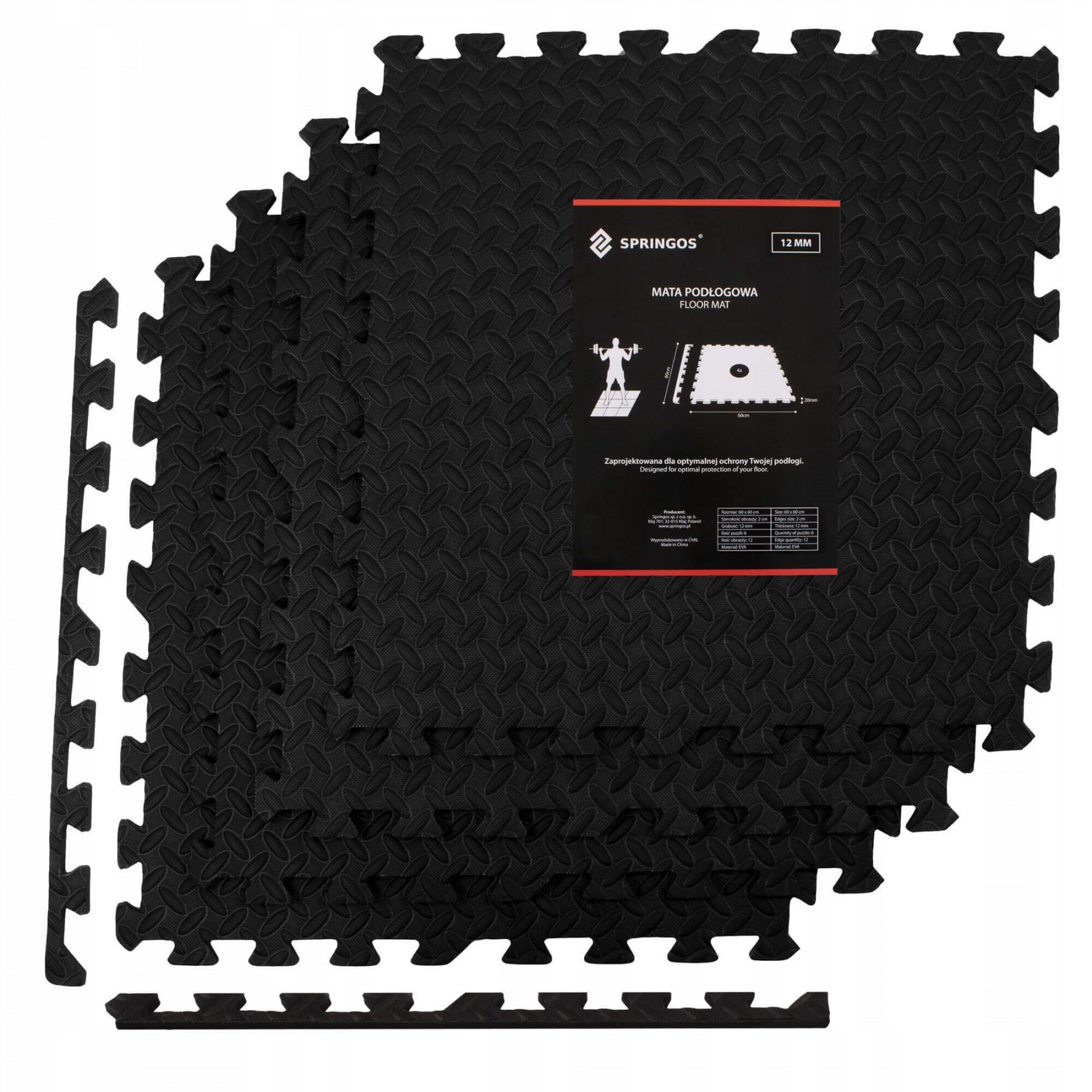 Мат-пазл Springos Mat Puzzle EVA 120x120x1,2 см Black (20379)