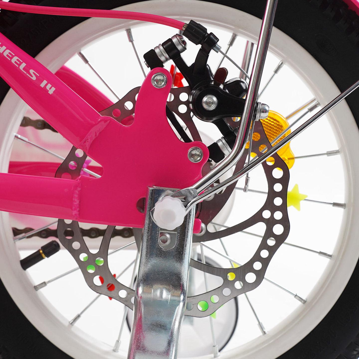 Велосипед двоколісний дитячий Corso 14" Nice з кошиком та багажником Малиновий - фото 7 Велосипед двоколісний дитячий Corso 14" Nice з кошиком та багажником Малиновий - фото 7