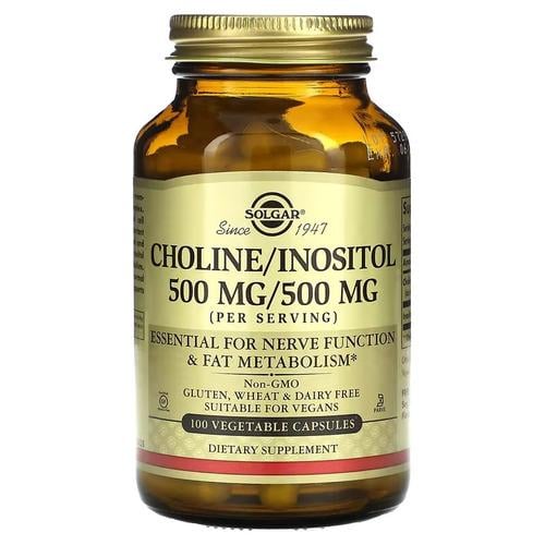 Холин В-4 Solgar Choline/Inositol 100 вегетарианских капс. (SOL-00850)