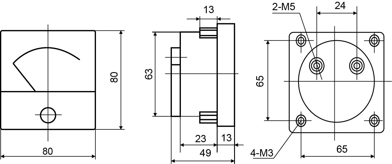 Амперметр АСКО-Укрем А-80 400/5А AC 80х80 мм (A0190010053) - фото 6