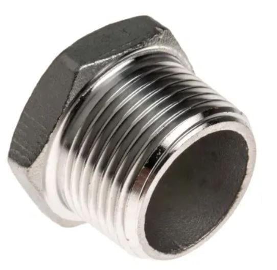 Пробка-заглушка наружная резьба BSP 1/4" нержавеющая сталь AISI316 (27615507)