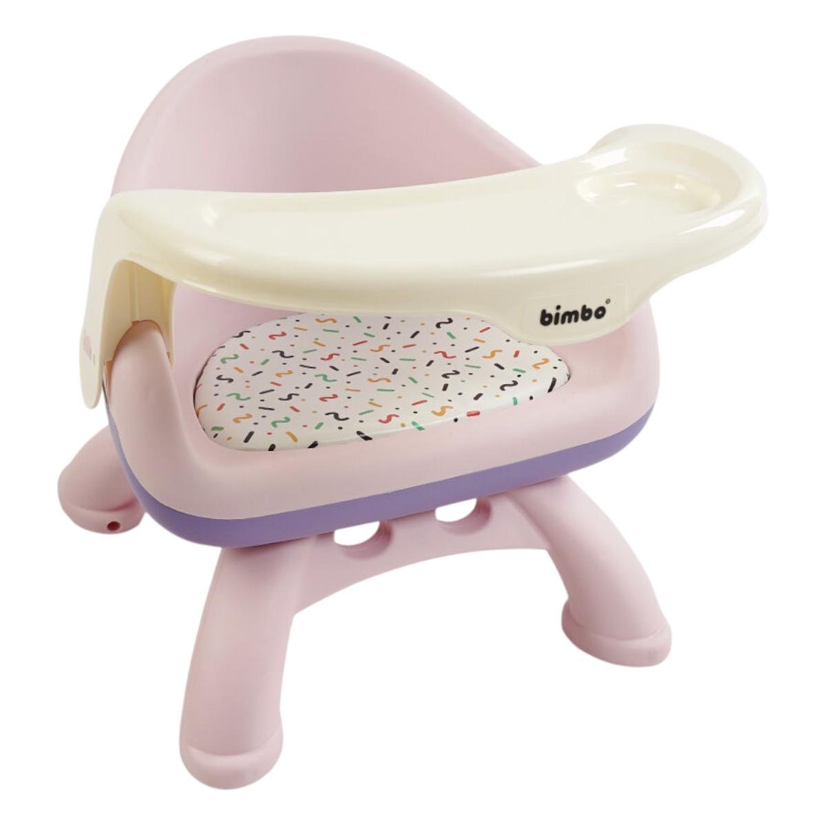 Стільчик для годування Bimbo 45х37х38 см Рожевий з фіолетовим (BM-93497)