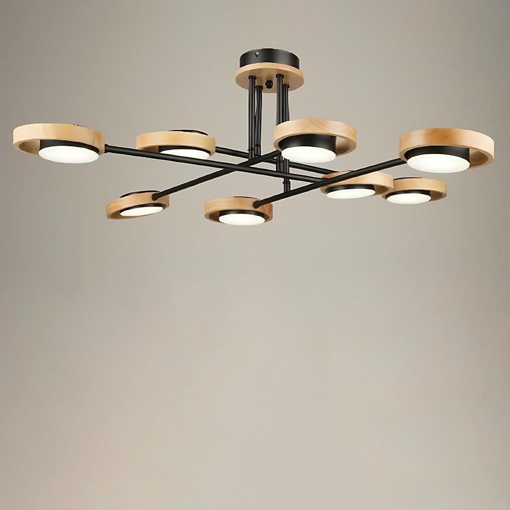 Люстра потолочная светодиодная Light House SRS-19252/8 112W Черный/Бежевый 