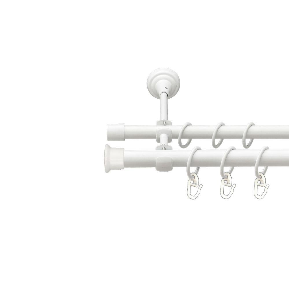 Карниз Orvit Дуо металевий дворядний відкритий гладка труба кільце металеве 19/16 мм 240 см Арктіс (00-00021219)